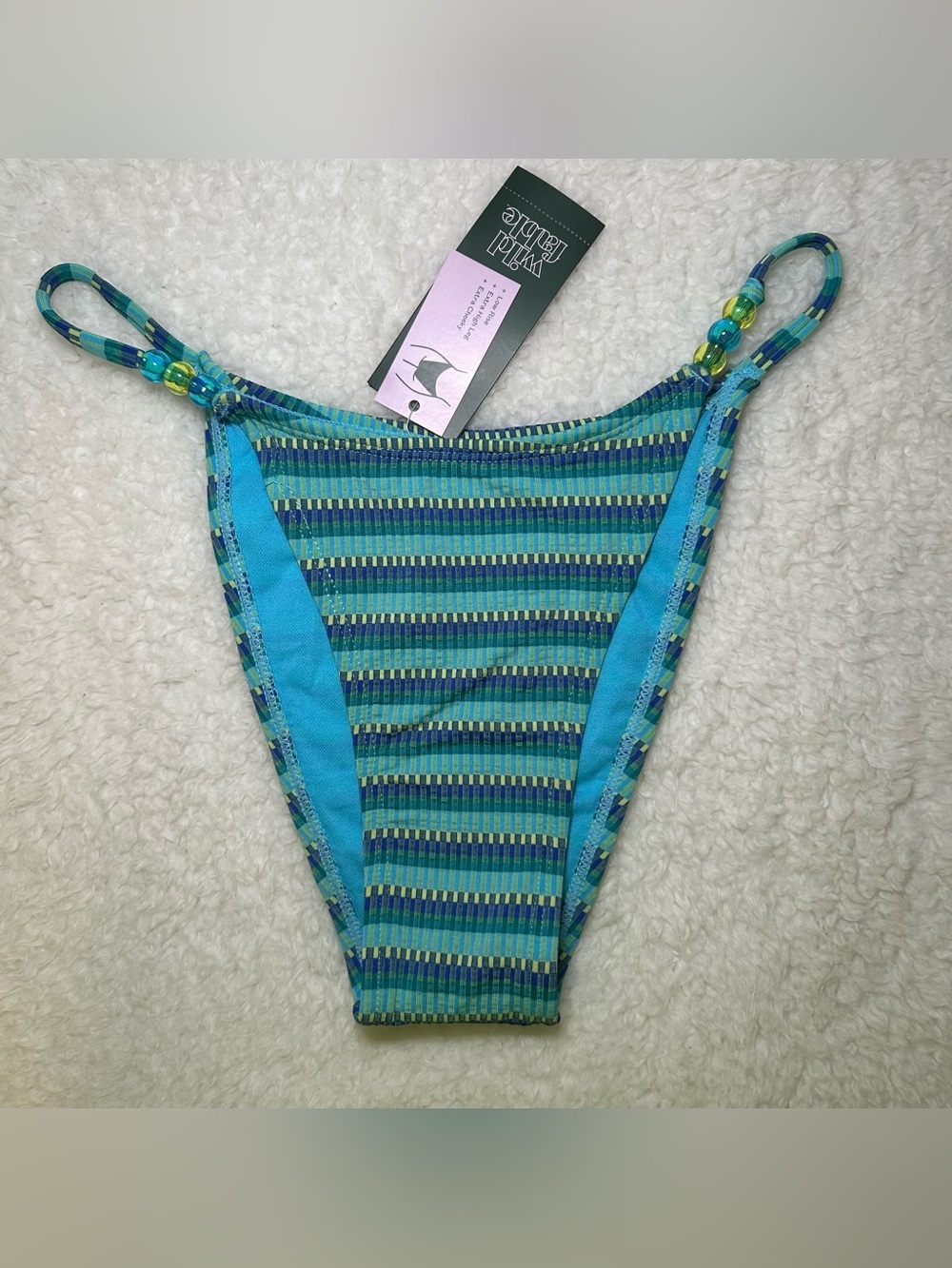 Wild Fable Women’s Low Rise Extra Cheeky Striped Bikini Bottoms XS NEW